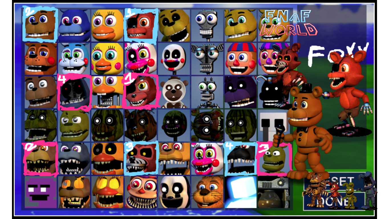 Fnaf World All Characters Hack